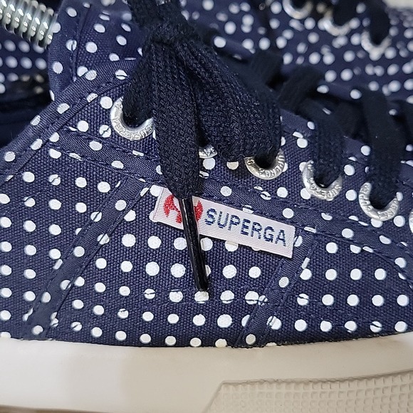 Superga Navy Polka Dot Sneakers - Picture 3 of 11